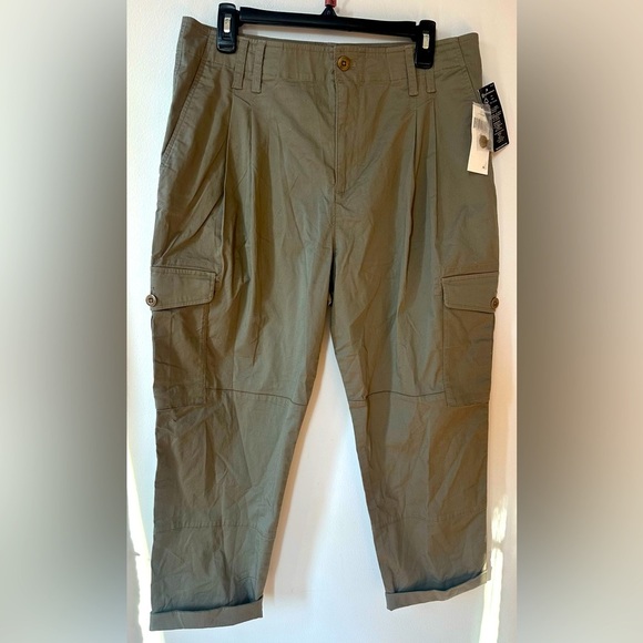 Lauren Ralph Lauren micro sanded twill cargo pants, green , size 10 - Picture 3 of 8